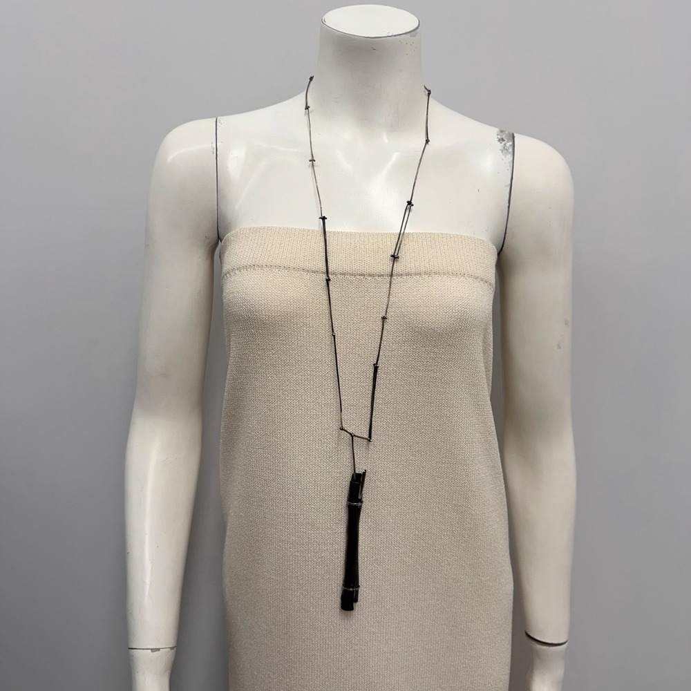 Biba Schutz Oxidized Sterling Copper Bronze Necklace Long ART TO WEAR